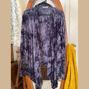 Dark Grey & Black, Acid Wash, Jersey Knit Sweater